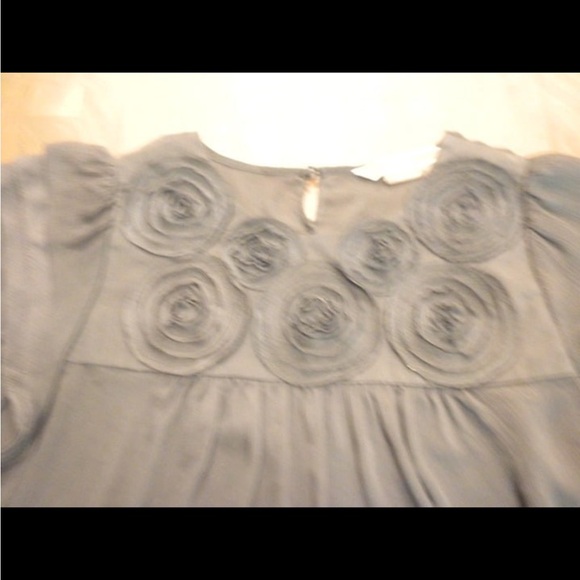 Sheer black top with raised flowers - Picture 2 of 5